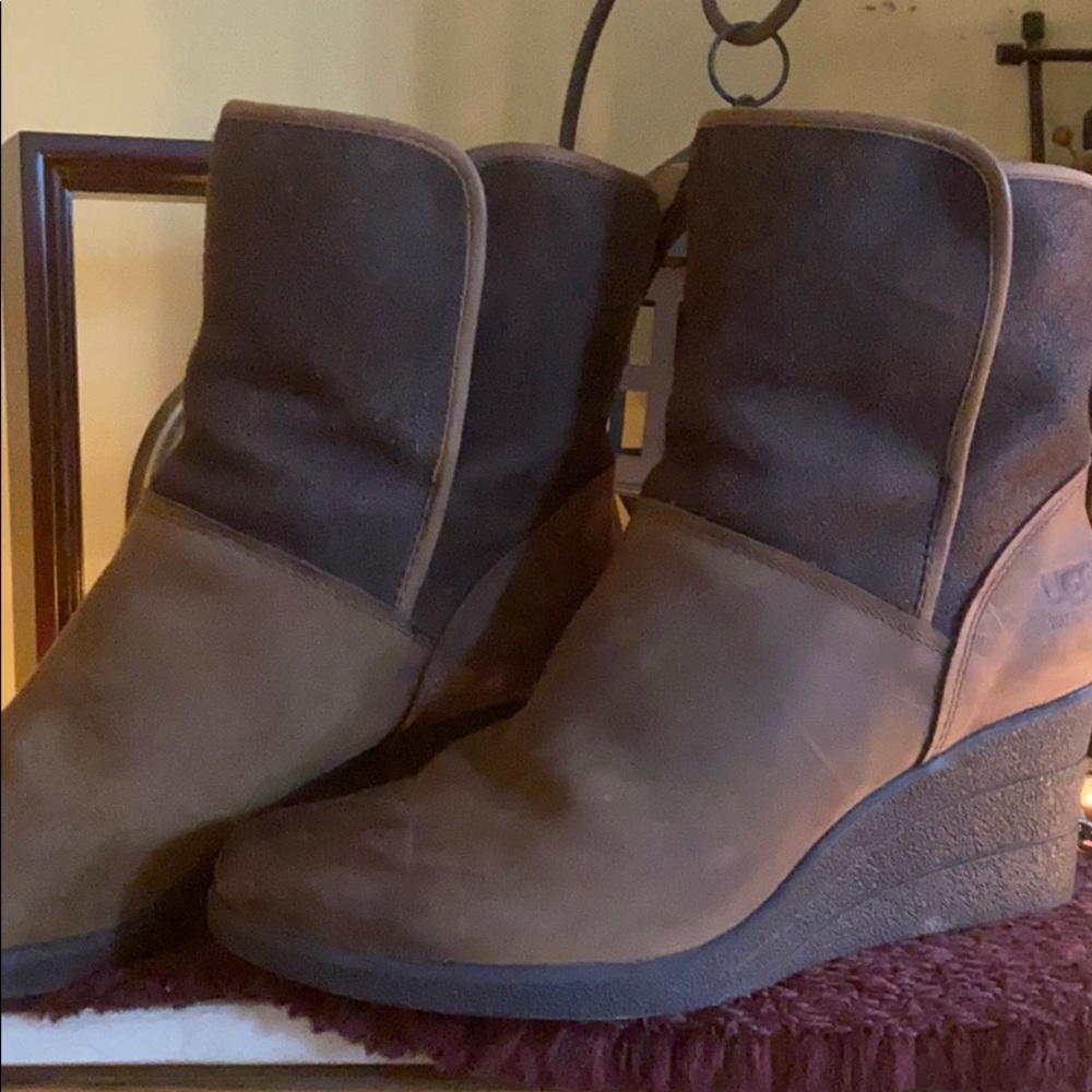 Ugg Leather Wedge Waterproof Boots! ☔️ ❄️